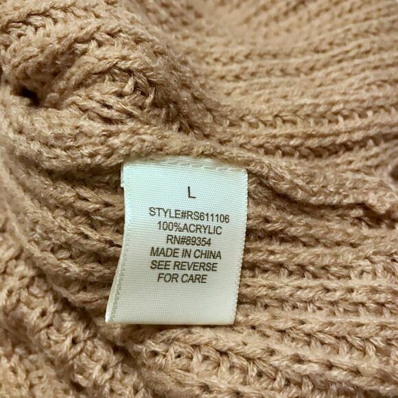 Ultra Flirt NWT Taupe Criss Cross Tunic Sweater Juniors L - Picture 10 of 11